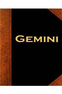 Gemini Zodiac Horoscope Vintage School Composition Book 130 Pages