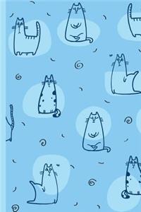 Busy Cat Doing Yoga - Blue