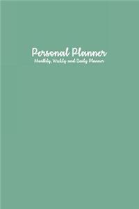 Personal Planner: Monthly, Weekly and Daily Planner: Seafoam Personal Planner: Planner Notebook 6 X 9, Yearly Planner, Monthly Planner, Weekly Planner, Daily Planner, Cute Planner, Planners and Organizers, Diary Planner, Personal Agenda Planner Org