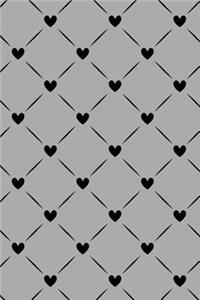 Journal Notebook Black Quilted Hearts Pattern 7