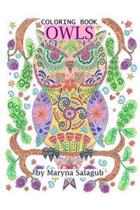 Owls coloring book