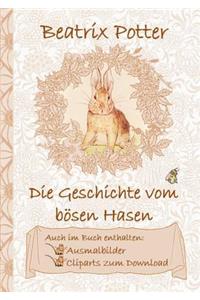 Geschichte vom bösen Hasen (inklusive Ausmalbilder und Cliparts zum Download): The Tale of a Fierce Bad Rabbit; Ausmalbuch, Malbuch, Cliparts, Icon, Emoji, Sticker, Peter Hase, Kinder, Kinderbuch, Klassiker, Schulkinder, Vorsch