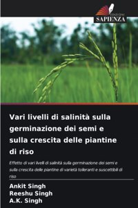 Vari livelli di salinità sulla germinazione dei semi e sulla crescita delle piantine di riso