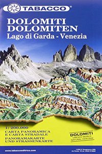 Dolomites / Lake Garda / Venice road map & panoramic map