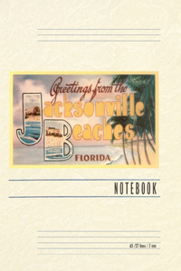 Vintage Lined Notebook Greetings from Jacksonville Beaches, Florida