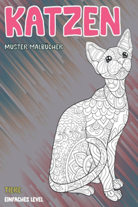 Muster Malbücher - Einfaches Level - Tiere - Katzen