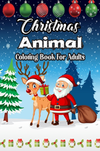 Christmas Animal Coloring Book For Adults