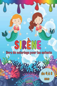 Sirène livre de coloriage pour les enfants de 4 à 8 ans