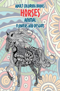 Adult Coloring Books Flowers and Desgins - Animal - Horses