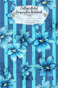 College Ruled Composition Notebook. Summer Flowers Theme