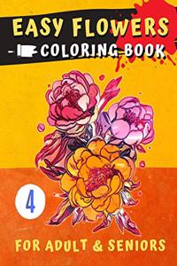 Easy Flowers Coloring Book for Seniors