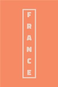 France: Cute Dot Grid Notebook for Planning and Journaling Your French Travels with Minimalist Cover in Coral