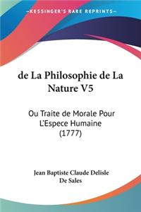 de La Philosophie de La Nature V5