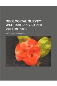 Geological Survey Water-Supply Paper Volume 1830