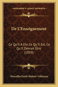 De L'Enseignement