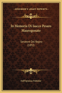 In Memoria Di Isacco Pesaro Maurogonato