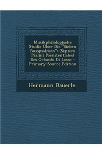 Musikphilologische Studie Uber Die 