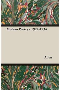 Modern Poetry - 1922-1934