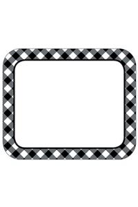Woodland Whimsy Black & White Gingham Name Tags