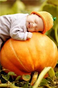 Baby Sleeping on a Pumpkin at the Pumpkin Patch Journal