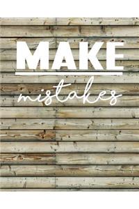 Make Mistakes, Quote Inspiration Notebook, Dream Journal Diary, Dot Grid - Blank
