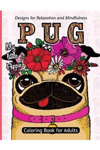 Pug coloring book for adults
