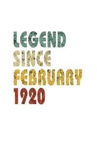 Legend Since February 1920