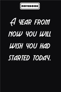 A year from now you will wish you had started today.