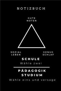 Notizbuch Gute Noten Sozial Leben Genug Schlaf Schule Wähle Zwei
