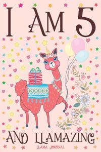 Llama Journal I am 5 and Llamazing