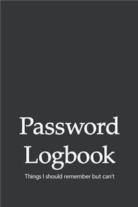 Password Logbook Things I Should Remember But Can't