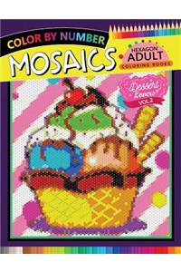 Dessert Lovers Mosaics Hexagon Coloring Books 2