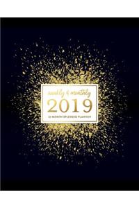 Weekly & Monthly 2019 12-Month Splendid Planner