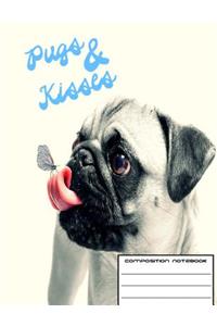 Pugs and Kisses Graph Paper Composition Notebook