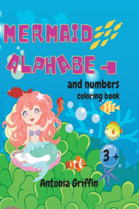 Mermaid alphabet and numbers coloring book