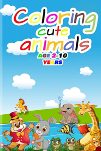 Coloring cute animals age 2-10 years