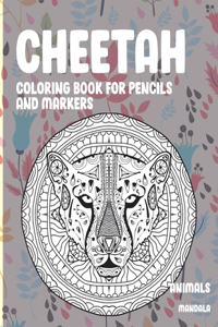 Mandala Coloring Book for Pencils and Markers - Animals - Cheetah