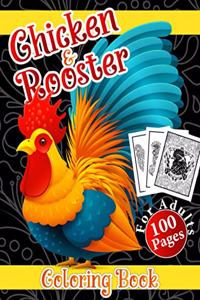 Chicken & Rooster Coloring Book for Adults