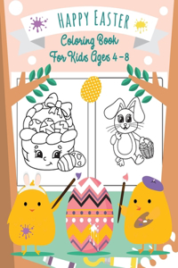 Happy Easter Coloring Book for Kids Ages 4-8