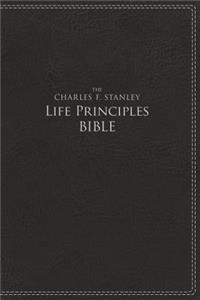 NIV, The Charles F. Stanley Life Principles Bible, Leathersoft, Black