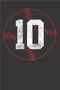 Baseball Player Jersey 10 Notebook Journal