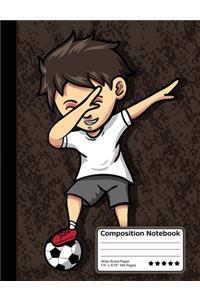 Dabbing Soccer Player Boy Composition Notebook