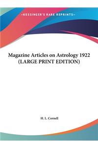 Magazine Articles on Astrology 1922