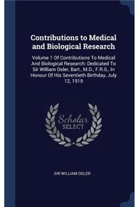 Contributions to Medical and Biological Research