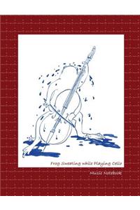 Frog Sweating while Playing Cello Music Notebook