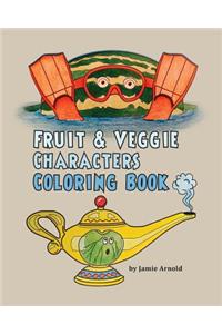 Fruit & Veggie Characters Coloring Book