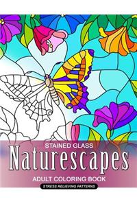 Naturescapes Stained Glass Adults Coloring Book