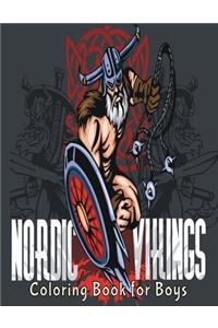 Nordic Vikings Coloring Book for Boys