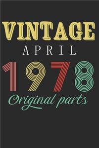 Vintage April 1978 Original Parts