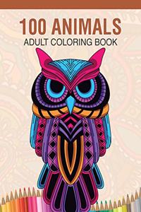 100 Animals Adult Coloring Book